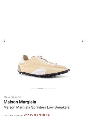 RARE- Maison Margiela - Lace-Up Sneakers in Pale Yellow and White sprinters
